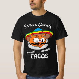 Señor Gato's House of Tacos Mexican Cartoon Cat T-shirt