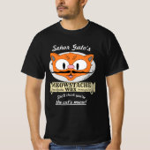 Señor Gato's MEOWSTACHE WAX Handlebar Mustache Cat T-shirt (Voorkant)