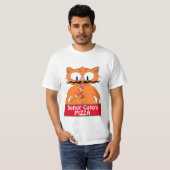 Señor Gato's Pizza Handlebar Mustache Cat T-shirt (Voorkant volledig)