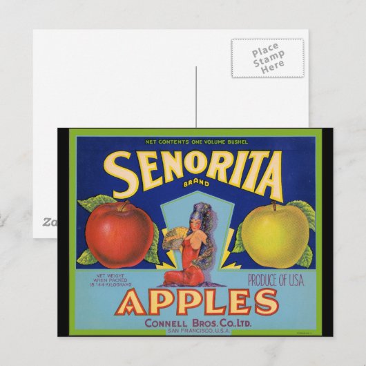 Senorita Apples San Francisco Briefkaart (Voorkant / Achterkant)