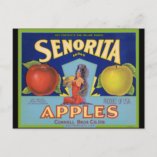 Senorita Apples San Francisco Briefkaart (Voorkant)