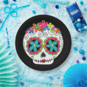 Señorita Calavera Dag van de Dode Suikerschedel Papieren Bordje (Feest)
