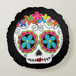 Señorita Calavera Dag van de Dode Suikerschedel Rond Kussen