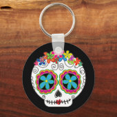 Señorita Calavera Dag van de Dode Suikerschedel Sleutelhanger (Voorkant)