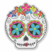 Señorita Calavera Dag van de Dode Suikerschedel Sticker (Voorkant)