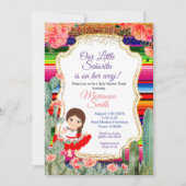 Senorita Fiesta Baby shower Gold Girl Invitation Kaart (Voorkant)