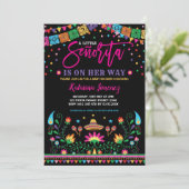 Senorita Fiesta Baby shower Mexicaanse Bloemen Kaart (Staand voorkant)