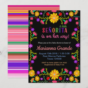 Senorita Fiesta Floral Baby shower Uitnodiging