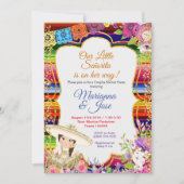 Senorita Fiesta Paar Douche Goud Meisje Uitnodigin Kaart (Voorkant)