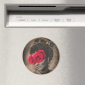 Senorita met Roos Overdekte Oogmagneet Magneet (Insitu (Vaatwasser))