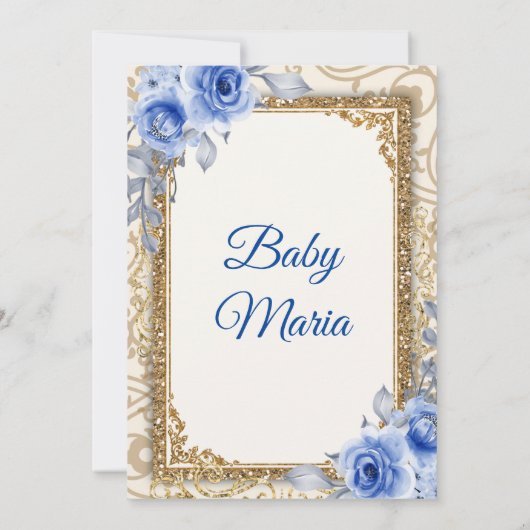 Senorita Navy Blue Fiesta Couple Shower  Kaart (Achterkant)