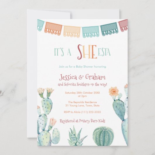 Señorita over hoe zij het Baby shower van het meis Kaart (Voorkant)