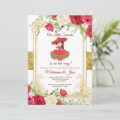 Senorita Red Roses Fiesta Couple Shower   Kaart (Staand voorkant)