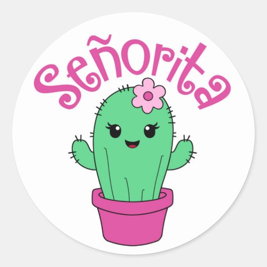 Señorita sticker voor fiesta gender reveal (Voorkant)