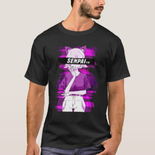 Senpai Anime Girl Vaporwave Manga Waifu Notice mij T-shirt