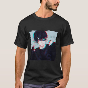 Senpai Anime Guy Esthetische Vaporwave Kpop Korean T-shirt