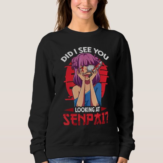 Senpai Bloody Girl Knife Eye Patch Patch Patch Trui (Voorkant)