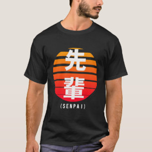 Senpai Kanji Schrift Jaren Tachtig Look T-shirt