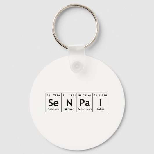 SeNPaI Periodic Table Element Word Chemistry Atomi Sleutelhanger (Voorkant)