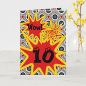 Sensational10th Birthday Starburst Celebration Kaart (Gele Bloem)