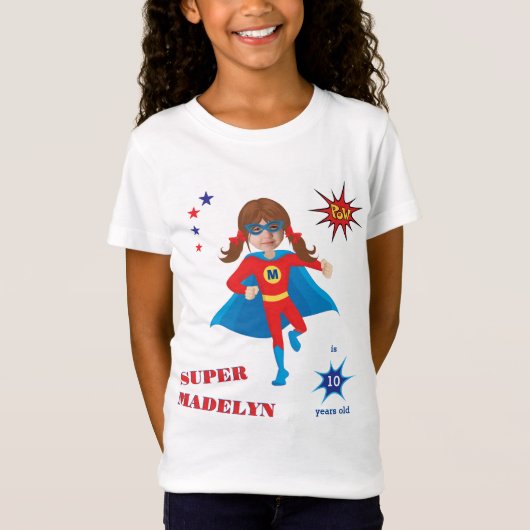 Sensational Girl Superheld Birthday Fantastic T-shirt (Voorkant)