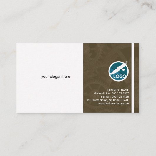 Sensational Silver Engine Engineer Visitekaartje (Achterkant)