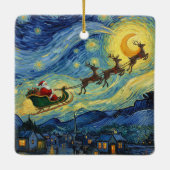 Sensational Van Gogh-esque Santa Rudolph Keramisch Ornament (Achterkant)