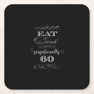 Sensationally 60 Birthday Party Gift Kartonnen Onderzetters
