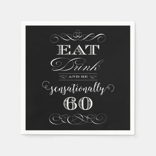 Sensationally 60 Birthday Party Gift Servetten (Voorkant)