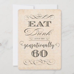 Sensationeel 60 verjaardagsdiner kaart