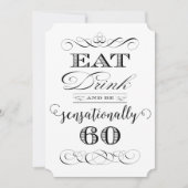Sensationeel 60 verjaardagsdiner kaart (Voorkant)