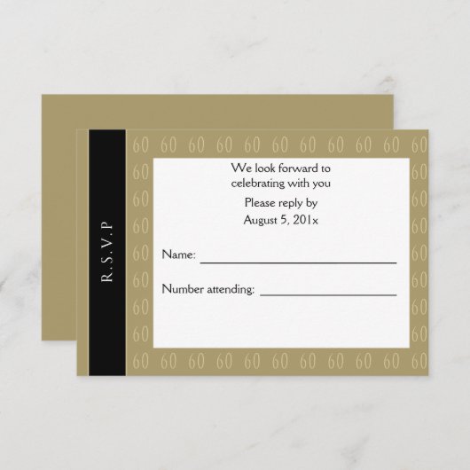 Sensationeel bij 60 RSVP-uitnodiging Kaart (Voorkant / Achterkant)