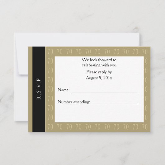 Sensationeel bij 70 RSVP-uitnodiging RSVP Kaartje (Voorkant)