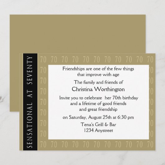 Sensationeel bij uitnodiging van 70 partijen (Voorkant / Achterkant)