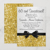 Sensationeel Gouden Sparkle Bow 60ste Verjaardagsf Kaart (Voorkant / Achterkant)