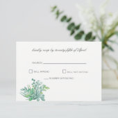 Sensationele Succulenten Bruiloft RSVP-kaarten RSVP Kaartje (Staand voorkant)