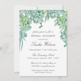 Sensationele Succulents Bridal Shower Invitations Kaart