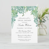 Sensationele Succulents Bridal Shower Invitations Kaart (Staand voorkant)