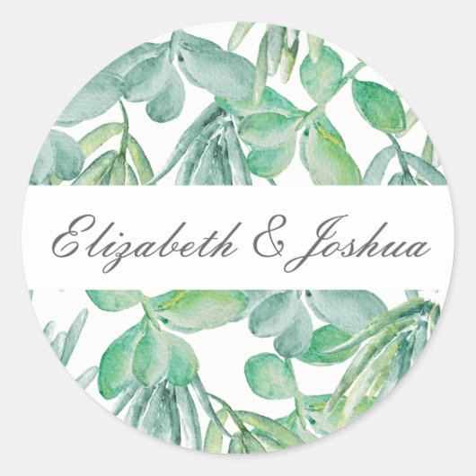Sensationele Succulents Wedding Ronde Sticker (Voorkant)