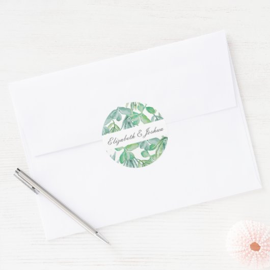 Sensationele Succulents Wedding Ronde Sticker (Envelop)