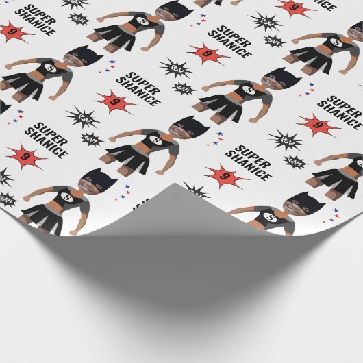 Sensationele Superheld Leuk Meisje Panther Verjaar Cadeaupapier (Hoek)