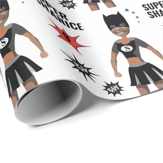 Sensationele Superheld Leuk Meisje Panther Verjaar Cadeaupapier (Rol Hoek)