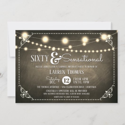 Sensationele zestigjarige verrassingsdag kaart (Voorkant)