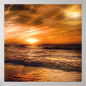 sensationele zonsondergang op een romantisch stran poster (Voorkant)