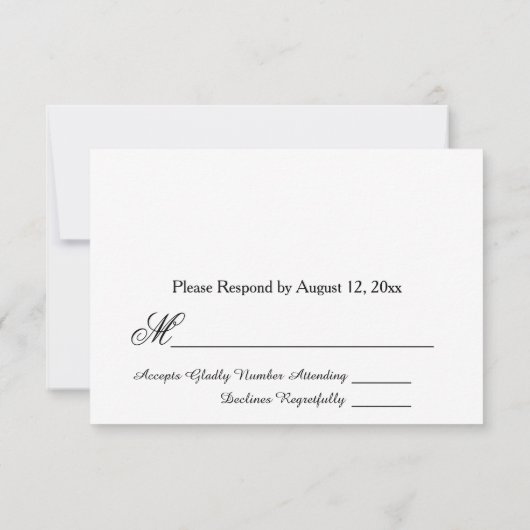 Sensationele zwart-wit respons RSVP (Achterkant)