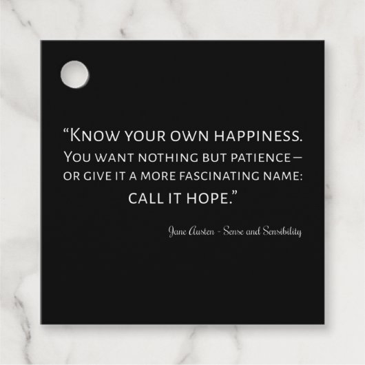 Sense and Sensibility Quote I Bedankjes Labels (Voorkant)