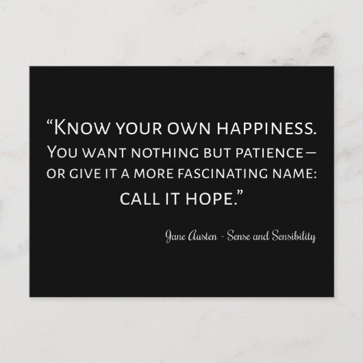 Sense and Sensibility Quote I Briefkaart (Voorkant)