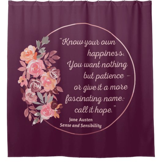 Sense and Sensibility Quote I - Cute Style Douchegordijn (Voorkant)