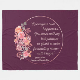 Sense and Sensibility Quote I - Cute Style Fleece Deken