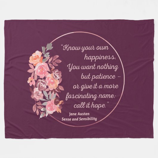 Sense and Sensibility Quote I - Cute Style Fleece Deken (Voorkant (Horizontaal))